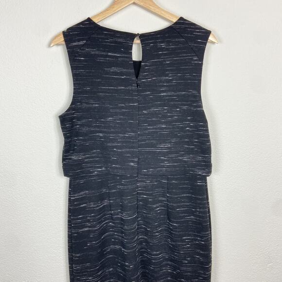 Ann Taylor Knit Shift Dress 10‎ Charcoal Gray Black Spacedye - Picture 3 of 7